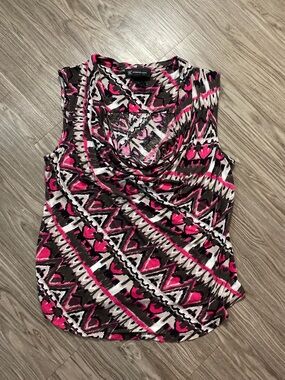 Y2K INC Cowl Neck Top 100% Rayon Burgundy L